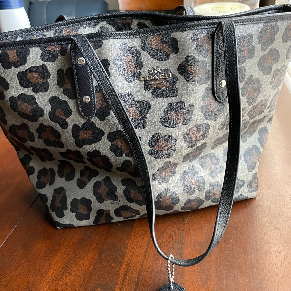 Coach animal print tote